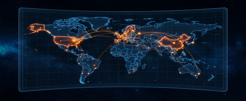 Global online casino map illustration